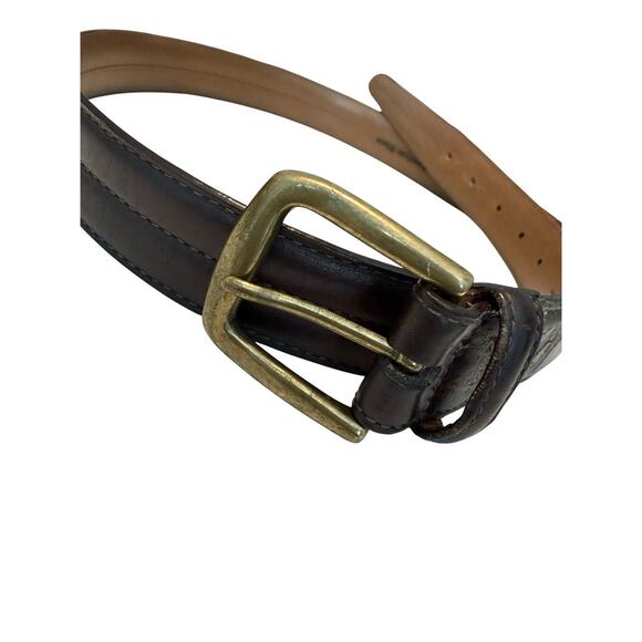 Vintage H.S. Trask Brown Leather Belt #815 Size 36 Bison USA - Picture 2 of 9